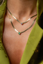 Load image into Gallery viewer, Green Snake Chain Necklace
