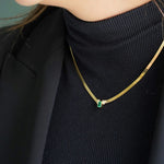 Load image into Gallery viewer, Green Snake Chain Necklace
