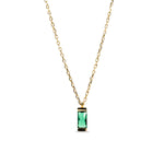 Load image into Gallery viewer, Green Baguette Necklace
