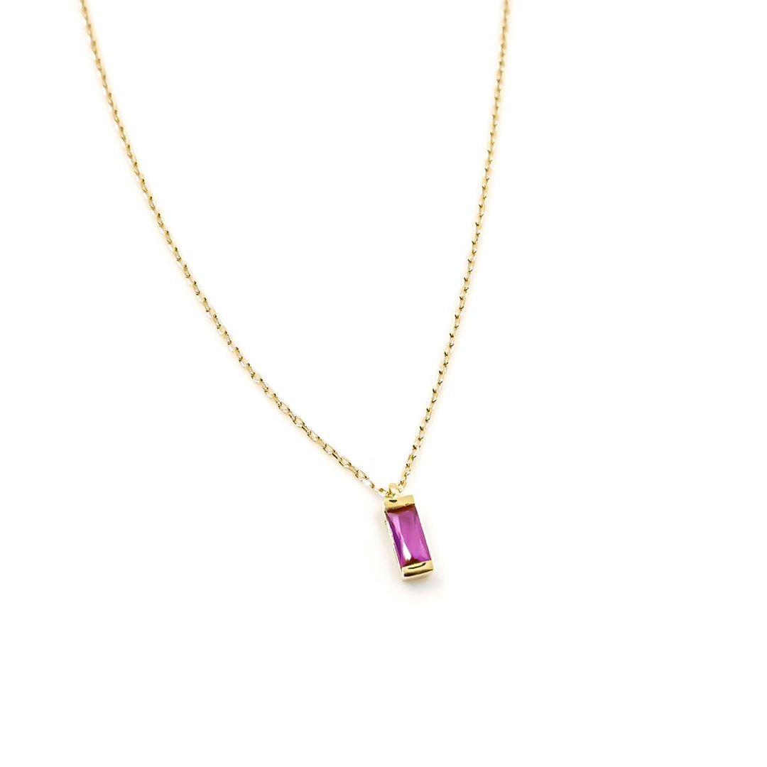 Pink Baguette Necklace