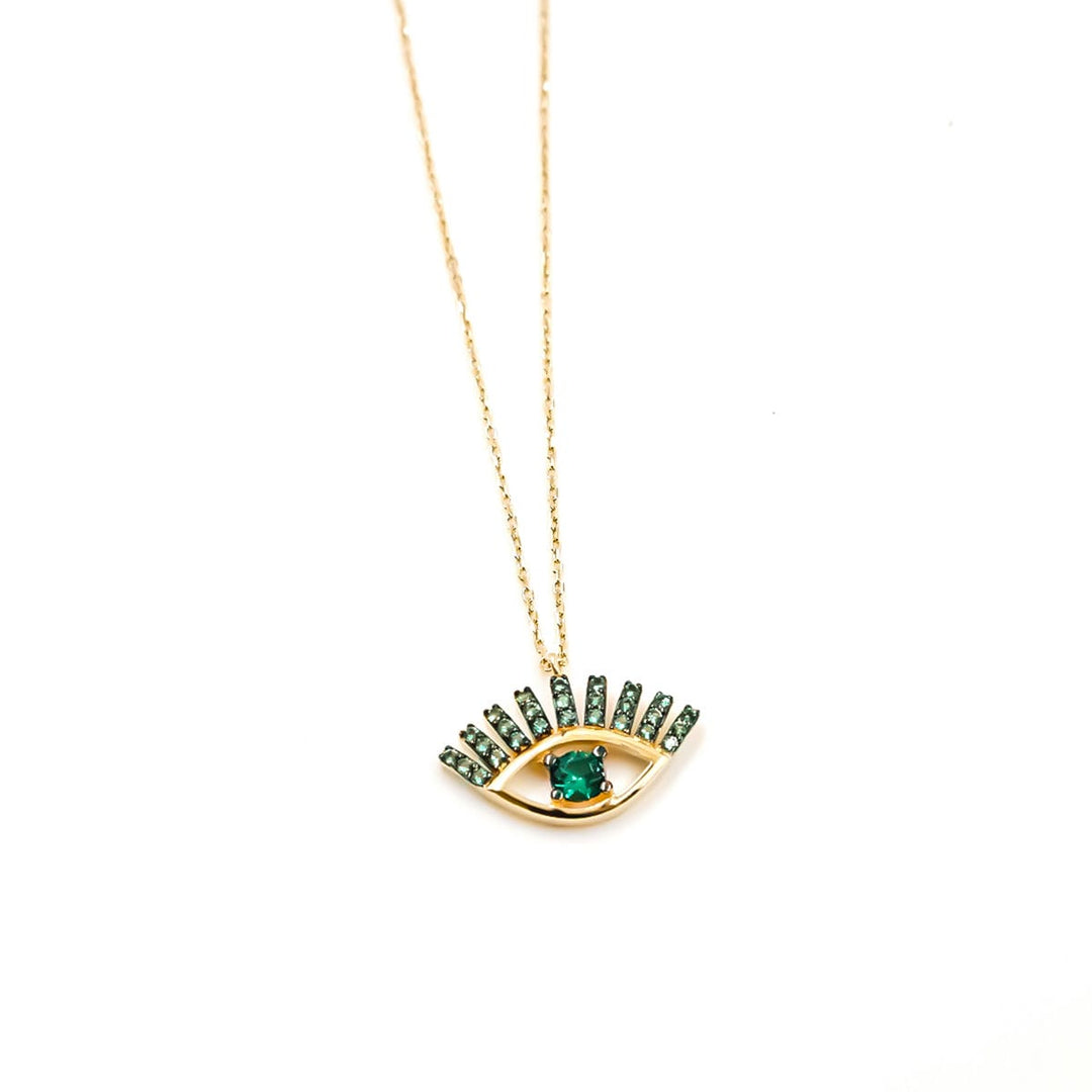 Evil Eye Pendant Necklace - Emerald Green