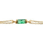 Load image into Gallery viewer, Green Baguette Double Chain
