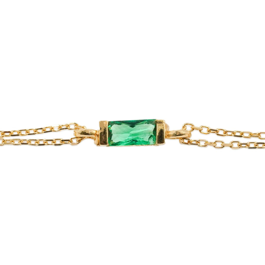 Green Baguette Double Chain