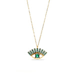 Load image into Gallery viewer, Evil Eye Pendant Necklace - Emerald Green
