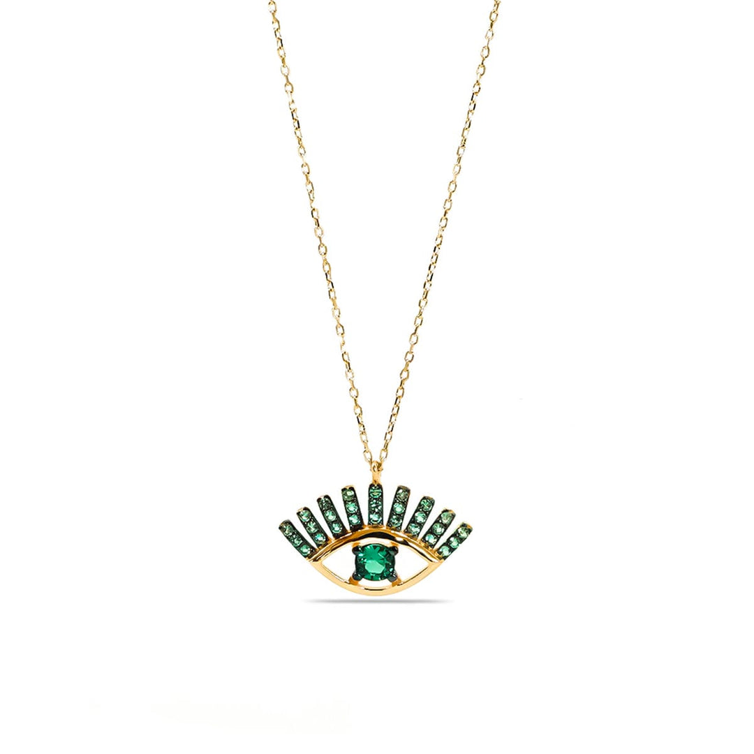 Evil Eye Pendant Necklace - Emerald Green