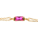 Load image into Gallery viewer, Pink Baguette Double Chain
